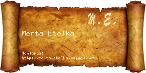 Merta Etelka névjegykártya